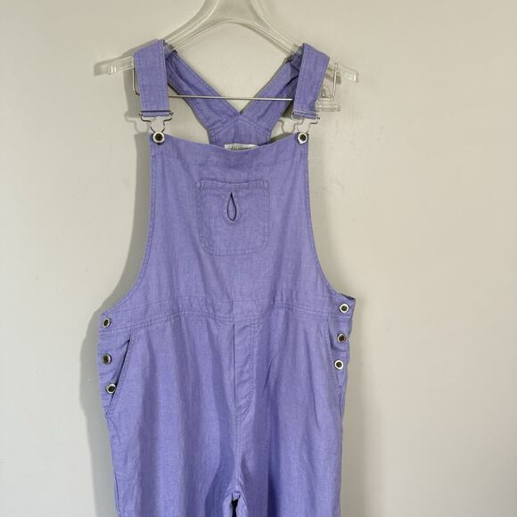 Real Comfort 100% Linen Overall Purple Plus Size 14 Straight Leg Lagenlook - Picture 2 of 6